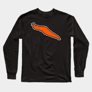 Texada Island Orange Outlined Silhouette - Simple and Classic Tangerine Flavour - Texada Island Long Sleeve T-Shirt